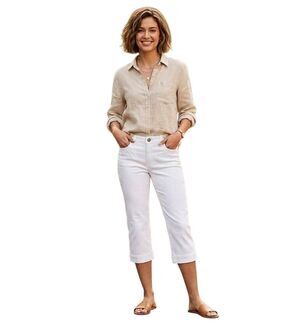 Zac & Rachel White Cotton/Poly/Spandex Raw Hem Jeans NEW